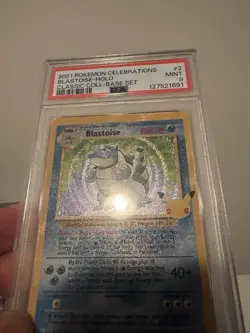 2021 Pokemon Celebrations Blastoise HOLO Classic Collection PSA 9 - BIG SWIRL - Image 3