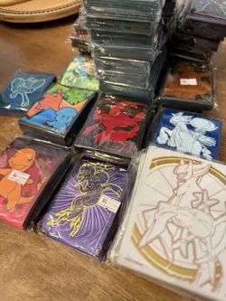 Pokemon Official TCG Sleeves (45) Lot + Random Stuff (deck Boxes, Dice, Stickers - Image 2