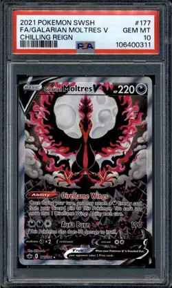 Galarian Moltres V - 177/198 - PSA 10 - Alt Art - Chilling Reign - Pokemon - 106 - Image 1
