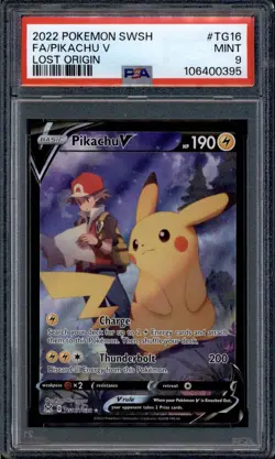 Pikachu V - TG16/TG30 - PSA 9 - Full Art - Lost Origin - Pokemon - 10641 - Image 1
