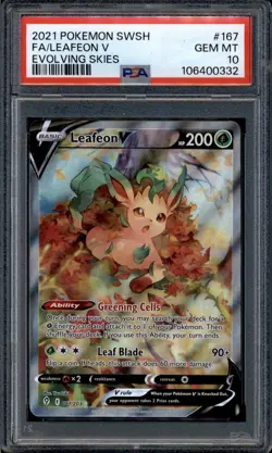 Leafeon V - 167/203 - PSA 10 - Alt Art - Evolving Skies - Pokemon - 10645 - Image 1