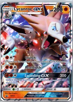 Pokemon TCG Lycanroc-GX SM14 SM Black Star Promos Holo LP - Image 1