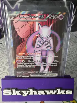 Pokemon TCG Destined Rivals Team Rockets Mewtwo EX Ultra Rare Card 213/182 - Image 3