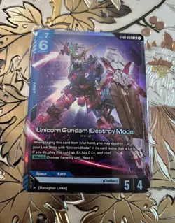 Gundam Card Game Unicorn Gundam (Destroy Mode) Foil GD01-002 LR AUC - Image 1