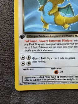 Pokemon Dark Dragonite 1st Edition Non-Holo Card 22/82 LP very clean! - Image 3