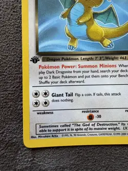 Pokemon Dark Dragonite 1st Edition Non-Holo Card 22/82 LP very clean! - Image 4
