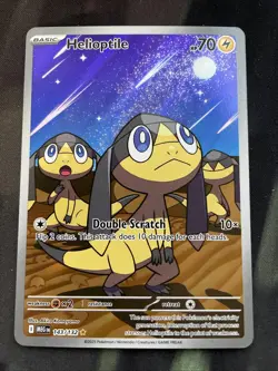 Helioptile 143/132 Me01: Mega Evolution Holo Pokemon Card Full Art Electric Type - Image 1