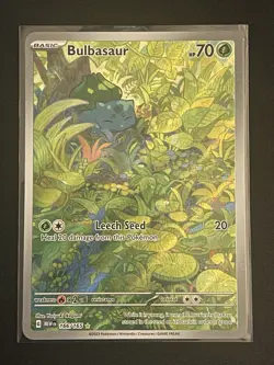 Pokemon TCG Scarlet & Violet 151 Bulbasaur Illustration Rare Holo Card 166/165 - Image 1