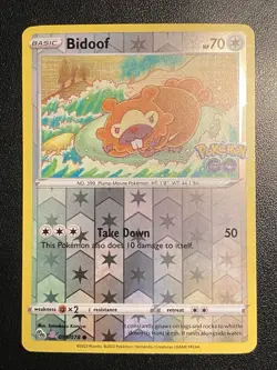 Bidoof Peelable Hidden Ditto Card 059/078 Pokemon TCG Pokemon Go Reverse Holo - Image 1