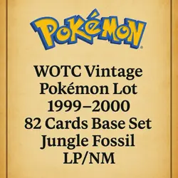 Vintage Pokemon WOTC Lot 1999-2000 | 82 Cards LP/NM Base Set Jungle Fossil - Image 1