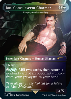 Magic the Gathering Secret Lair x Jurassic World: Dr. Ian Malcolm Rainbow Foil - Image 4