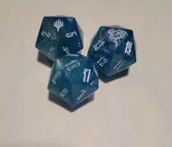 MTG Final Fantasy: GIFT Bundle Crystal Blue Oversized D20 Die spin down counter - Image 1