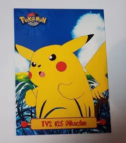 1999 Topps Pokemon TV Animation Edition Series 1 TV2 #25 Pikachu - Image 1