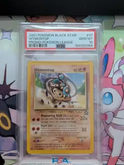 2001 POKEMON BLACK STAR PROMO POKEMON LEAGUE #37 HITMONTOP PSA 10 - Image 1