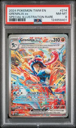 2024 POKEMON TWM EN-TWILIGHT MASQUERADE #214 GRENINJA EX PSA 8 - Image 1