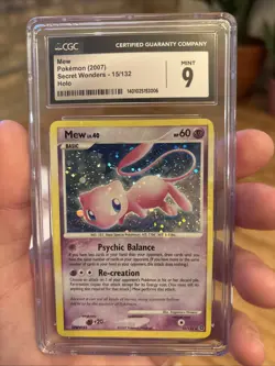 Pokemon Mew TCG Secret Wonders Holo Rare CGC 9 Mint - Image 1