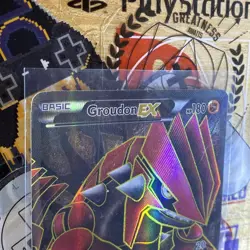 Pokemon Groudon EX TCG Full Art Ultra Rare Holo Card Dark Explorers 106/108 - Image 2
