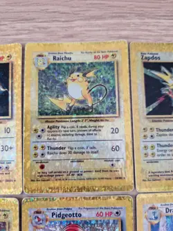 Pokemon Base Set Prism Holo Sticker Card Bundle -15 Cards- Mewtwo, Zapdos & more - Image 3