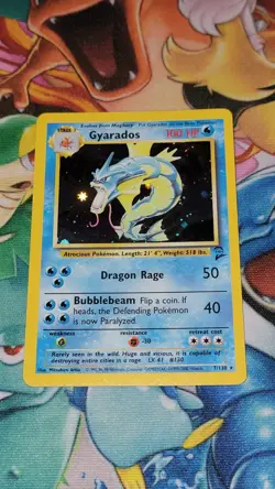Gyarados 007/130 Base Set 2 Holo Pokemon Card WOTC Vintage - LP/MP - Image 1