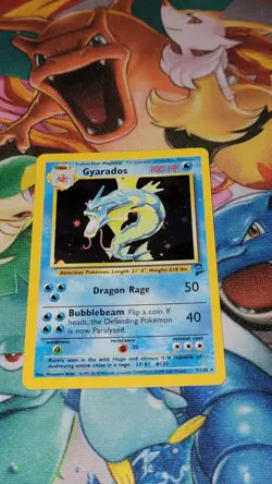 Gyarados 007/130 Base Set 2 Holo Pokemon Card WOTC Vintage - LP/MP - Image 2
