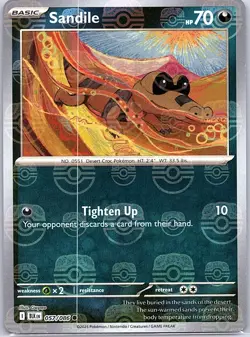 Sandile Master Ball 057/086 SV: Black Bolt - Pokemon Card - NM - Image 1