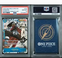 2023 One Piece Op03-Pillars Strength Sogeking #122 Manga Alt Art PSA 10 Card - Image 3
