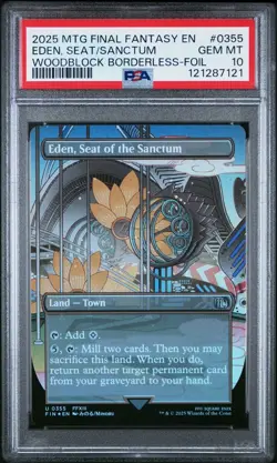 Eden, Seat of the Sanctum - #355 - Borderless Foil - Final Fantasy FIN - PSA 10 - Image 2