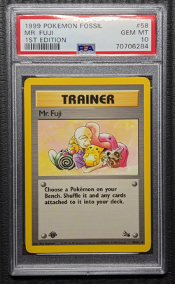 1999 POKEMON FOSSIL 1ST EDITION MR. FUJI 58/62 PSA 10 - Image 1