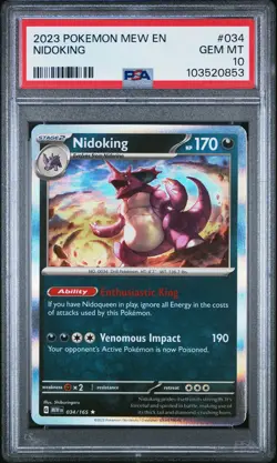 2023 POKEMON 151 MEW EN #34 NIDOKING PSA 10 151 POP 37 - Image 2