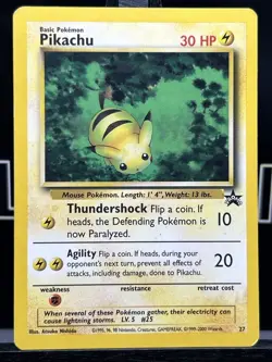 Pokemon TCG Pikachu 27 Black Star Promos Regular 1999 WOTC LP - Image 3