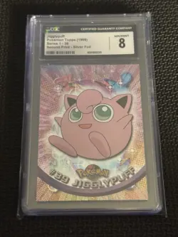 Pokemon Topps Series 1 Jigglypuff #39 1999 CGC NM/Mint 8 - Image 1