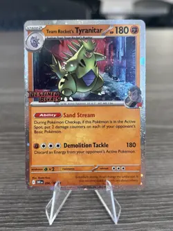 Team Rocket's Tyranitar 096/182-Pokemon: Destined Rivals Stamped Promo NM - Image 1