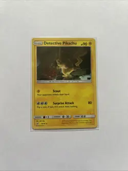 Pokemon TCG Detective Pikachu 10/18 Holo Ungraded Lightly Played - Image 1