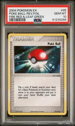 PSA 10 MINT Poke Ball 95/112 EX Fire Red & Leaf Green Pokemon Card Reverse Holo - Image 2
