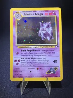 Pokemon Vintage Sabrina’s Gengar Ultra Rare Card Holo / NM With Swirl! - Image 1