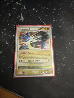 Pokemon TCG Lucario LV.X Holofoil Card Mysterious Treasures 122/123 - Image 1