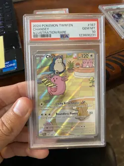 PSA 10 GEM MINT Chansey 187/167 SV06 Twilight Masquerade Holo Art Pokemon Card - Image 1