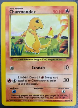 Charmander 46/102 Base Set Unlimited | LP | Pokemon Card TCG - Image 1