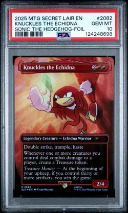 2025 MTG Secret Lair Sonic The Hedgehog Knuckles The Echidna Foil PSA 10 Gem - Image 1