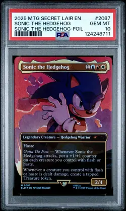 2025 MTG Secret Lair Sonic The Hedgehog Foil PSA 10 Gem Mint - Image 1