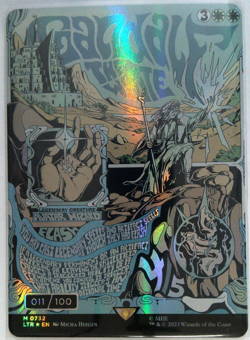 MTG Gandalf the White (Borderless Poster Rainbow Foil) LoTR Serialized 011/100 - Image 1