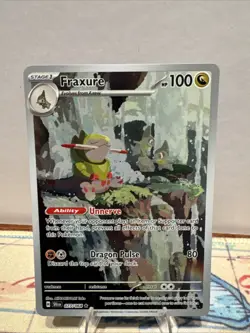 Pokemon TCG Fraxure 077/064 Shrouded Fable Illustration - Image 1