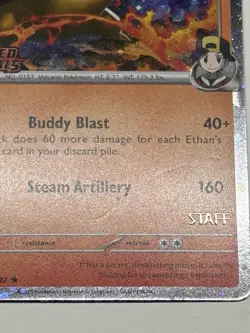 Ethan's Typhlosion 034/182 Staff Prerelease Destined Rivals Holo Pokemon LP/NM - Image 3