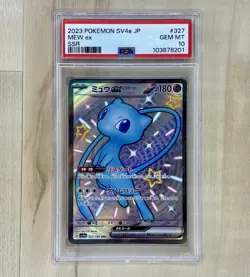 2023 Pokemon SV4a JP Mew Ex 327/190 SSR Shiny Treasure PSA 10 GEM MT - Image 1