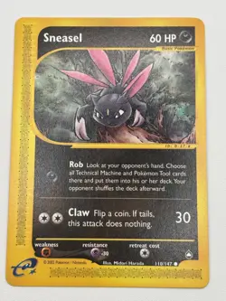 Pokemon TCG Sneasel 110/147 Aquapolis Set Regular Common LP - Image 2