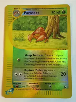 Parasect 27/147 Aquapolis 2003 Reverse Holo E-Reader Pokemon TCG Nintendo - MP - Image 1
