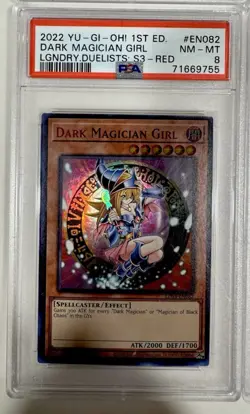 Yu Gi Oh Dark Magician Girl LDS3-EN082 Legendary Duelists: S-3 1st Edition PSA 8 - Image 2