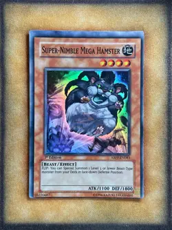 Yugioh Super-Nimble Mega Hamster ABPF-EN083 Super Rare 1st Ed MISCUT LP - Image 1