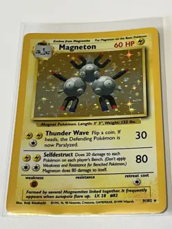 Magneton Holo Base Set 9/102 Pokemon TCG Unlimited Rare Card NM - Image 3