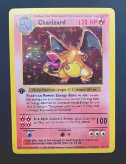 Pokemon TCG Charizard 1999-2000 Base Set Holo Rare Card 4/102 - Image 1